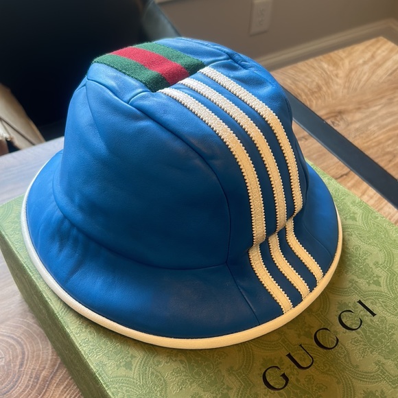 ADIDAS X GUCCI LEATHER FEDORA HAT  SIZE XL - Picture 3 of 6